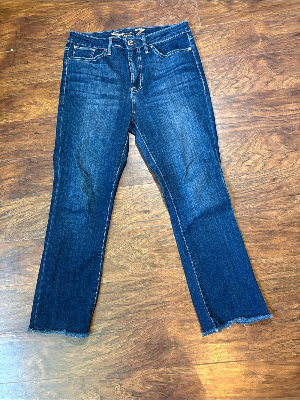 Seven7 Women's Dark Indigo Straight-Leg Jeans